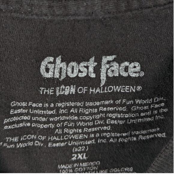 Ghost Face The Icon of Halloween T-Shirt 2XL Black Purple Horror Graphic Tee - Picture 3 of 4